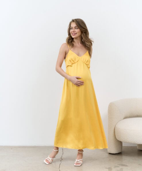 Желтое платье для будущих и кормящих мам Karmen NEW — изображение 3