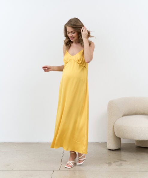 Желтое платье для будущих и кормящих мам Karmen NEW — изображение 5