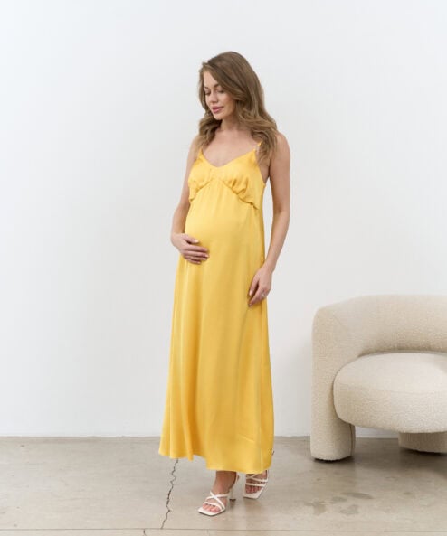 Желтое платье для будущих и кормящих мам Karmen NEW — изображение 8