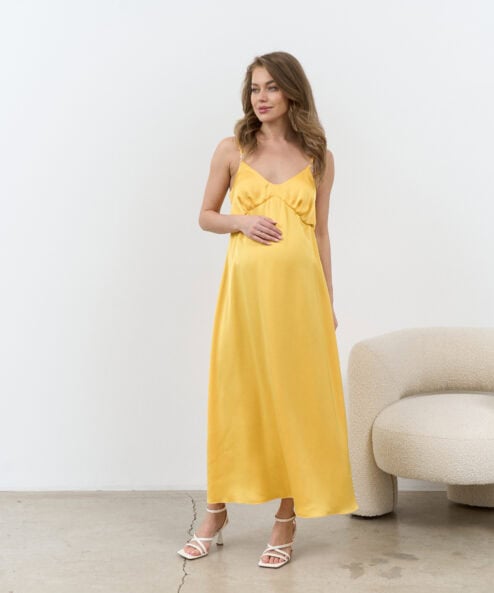 Желтое платье для будущих и кормящих мам Karmen NEW — изображение 9