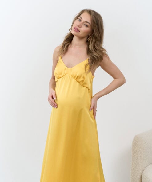 Желтое платье для будущих и кормящих мам Karmen NEW — изображение 10