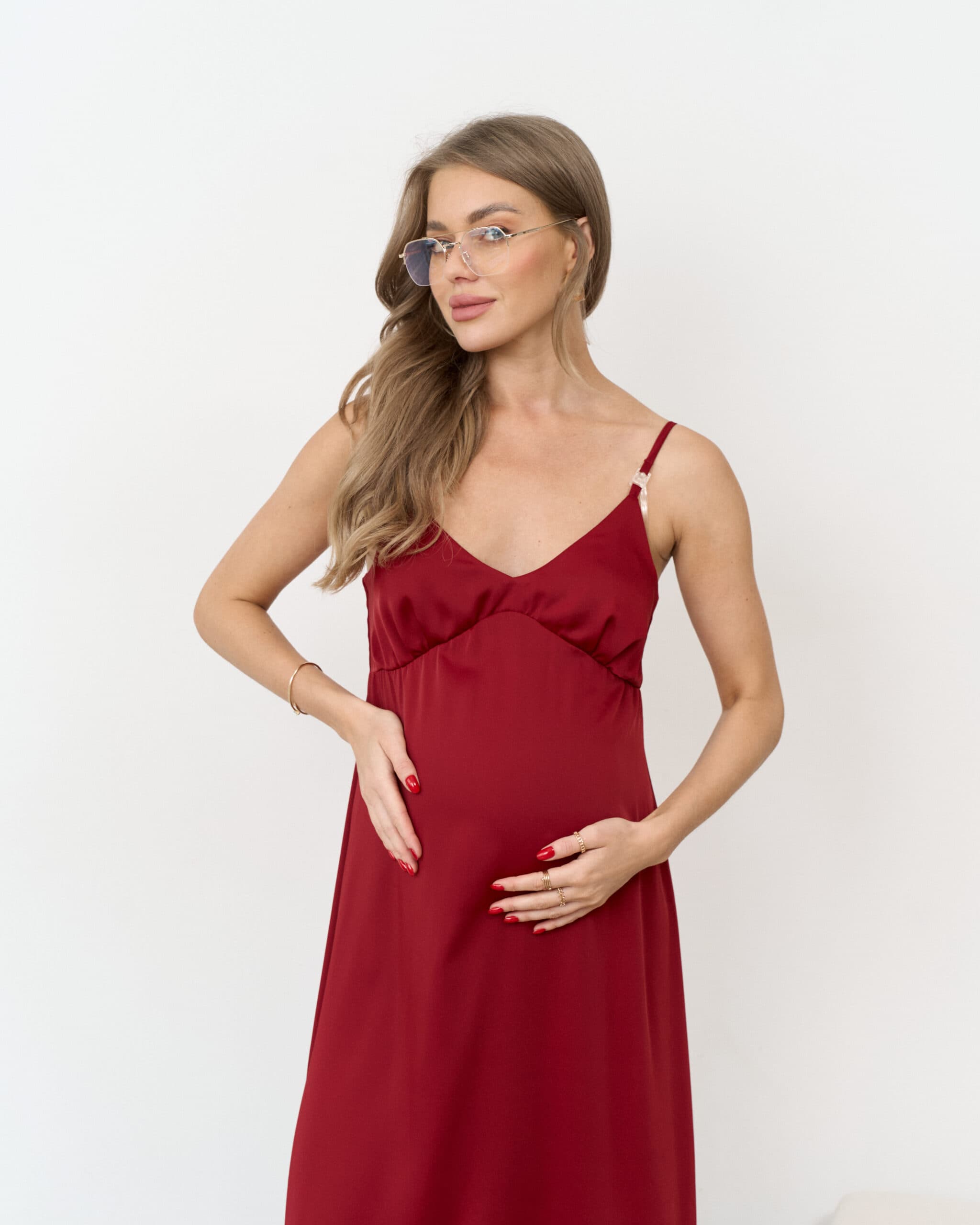 Брусничное платье для будущих и кормящих мам Karmen NEW Брусничное платье для будущих и кормящих мам Karmen NEW — изображение 5