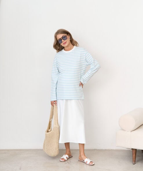Голубая тельняшка для будущих и кормящих мам Marina New — изображение 5