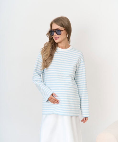 Голубая тельняшка для будущих и кормящих мам Marina New — изображение 8