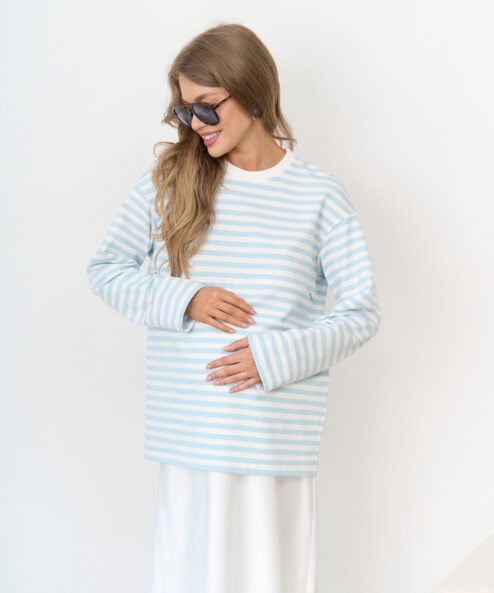 Голубая тельняшка для будущих и кормящих мам Marina New — изображение 11