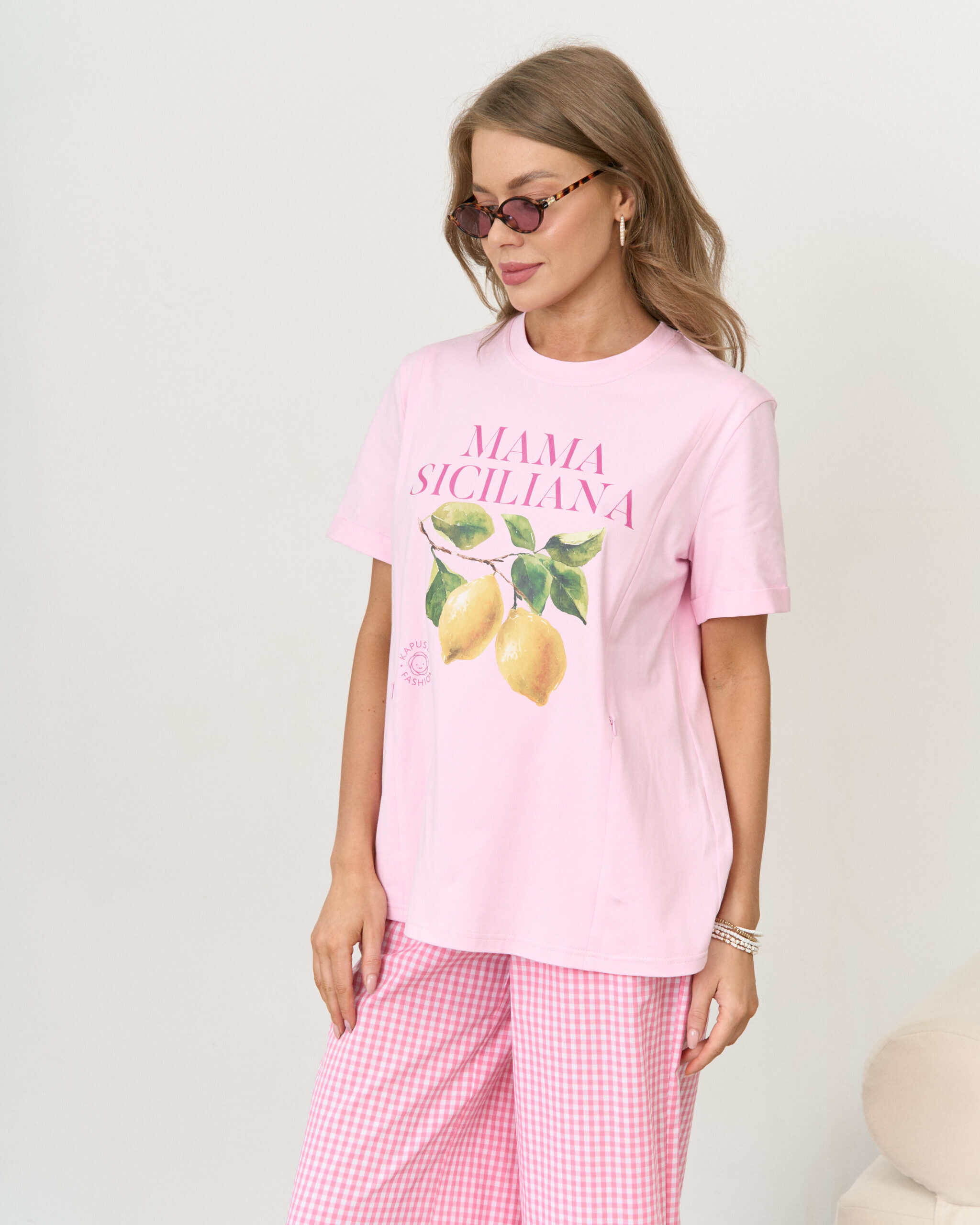 Розовая футболка для будущих и кормящих мам Mama Siciliana Розовая футболка для будущих и кормящих мам Mama Siciliana — изображение 2