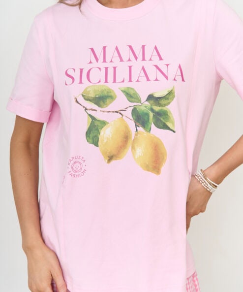 Розовая футболка для будущих и кормящих мам Mama Siciliana Розовая футболка для будущих и кормящих мам Mama Siciliana — изображение 5