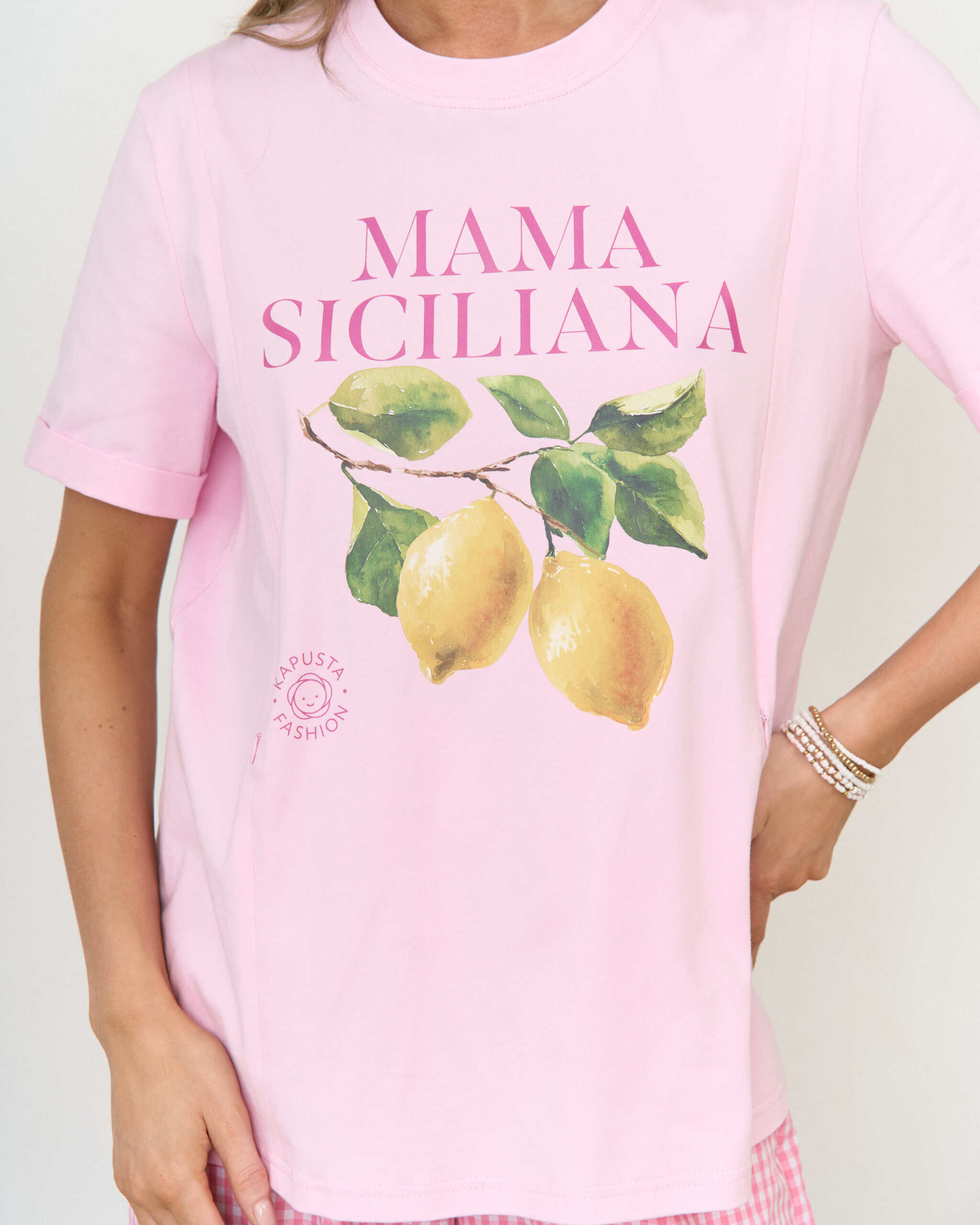 Розовая футболка для будущих и кормящих мам Mama Siciliana Розовая футболка для будущих и кормящих мам Mama Siciliana — изображение 5