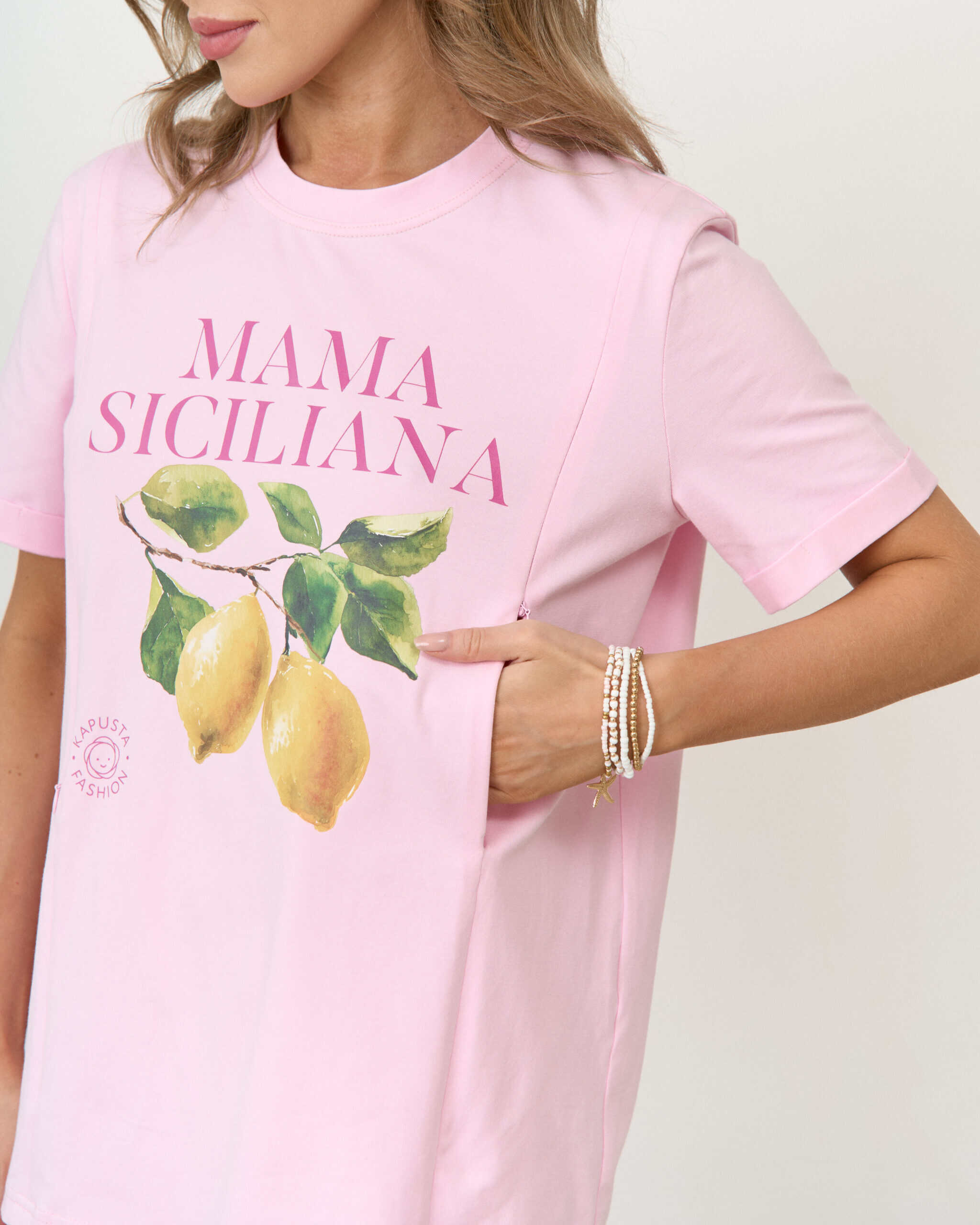 Розовая футболка для будущих и кормящих мам Mama Siciliana Розовая футболка для будущих и кормящих мам Mama Siciliana — изображение 3