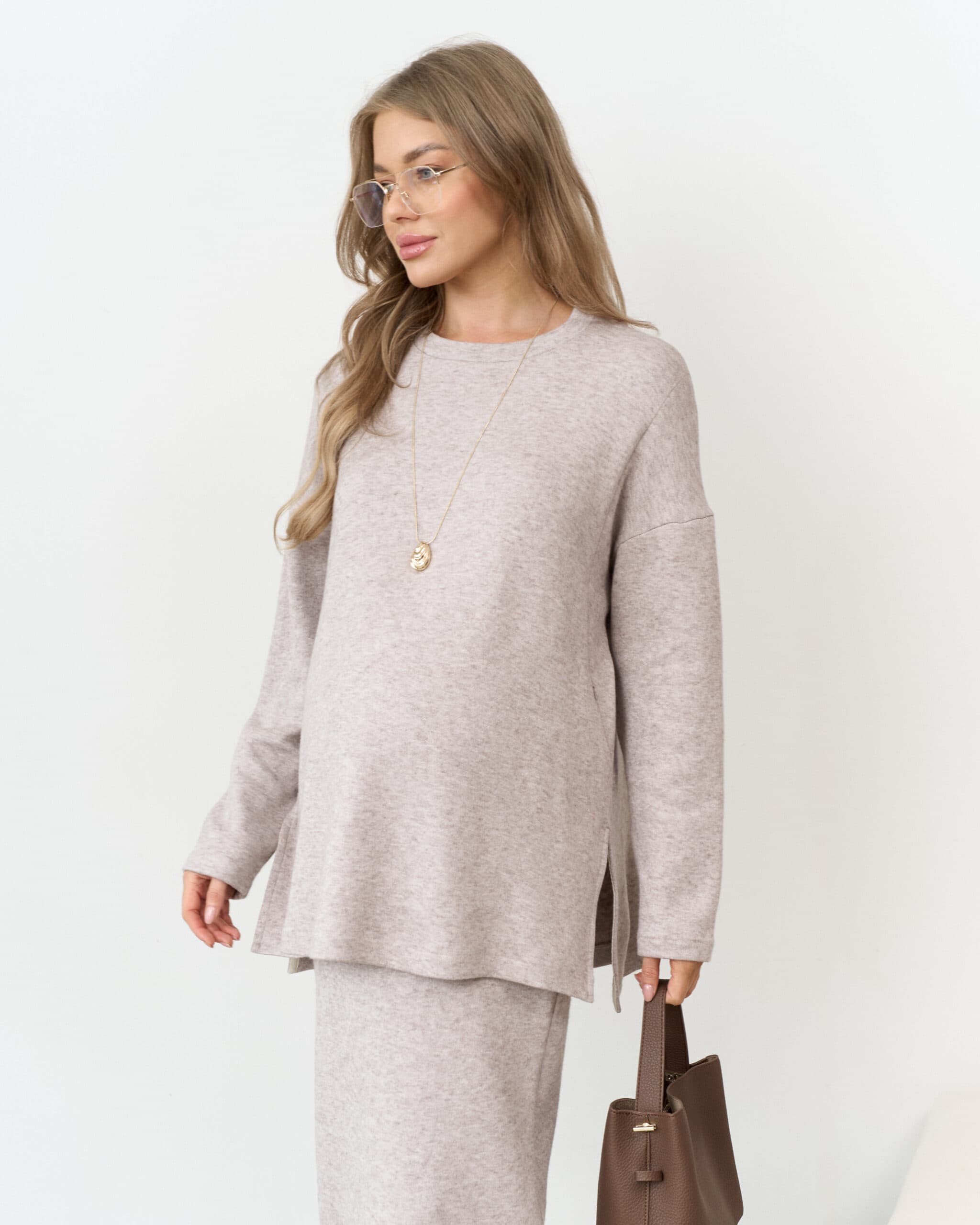 Кофейный теплый джемпер для будущих и кормящих мам Trendy Кофейный теплый джемпер для будущих и кормящих мам Trendy — изображение 12