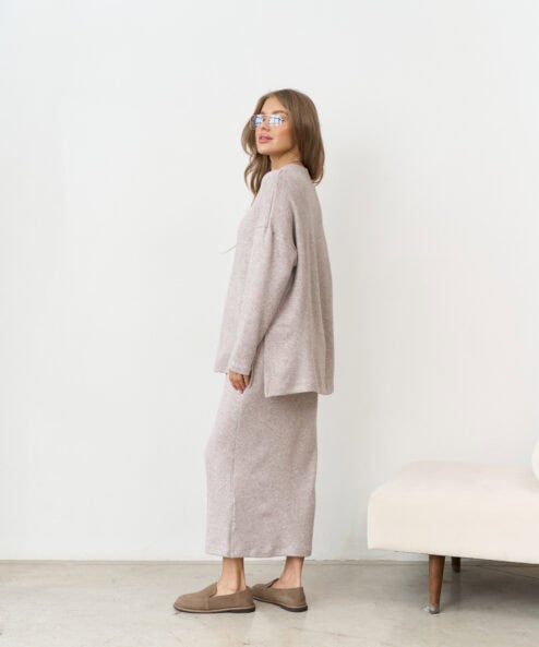 Кофейная теплая юбка для будущих и кормящих мам Trendy — изображение 9