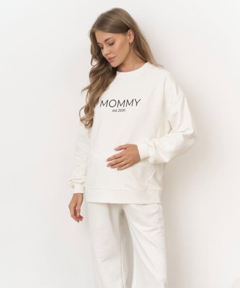 Молочный свитшот для будущих и кормящих мам MOMMY est 2026 Молочный свитшот для будущих и кормящих мам MOMMY est 2026 — изображение 8
