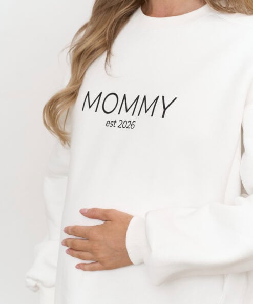 Молочный теплый свитшот для будущих и кормящих мам MOMMY est 2026 — изображение 9