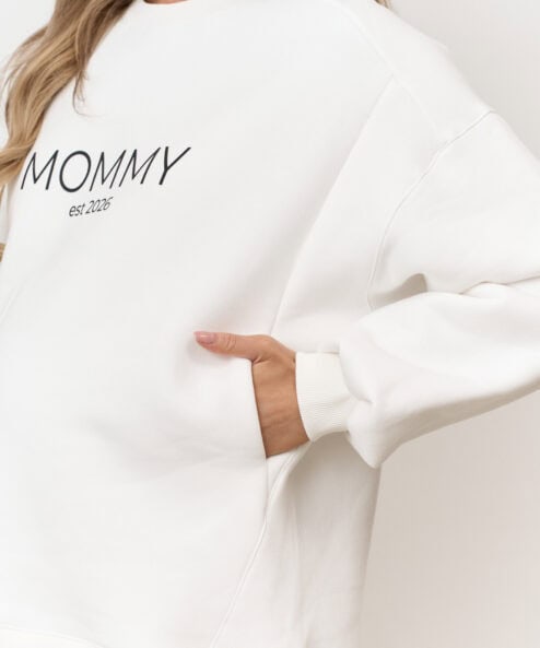 Alternative view of Молочный теплый свитшот для будущих и кормящих мам MOMMY est 2026