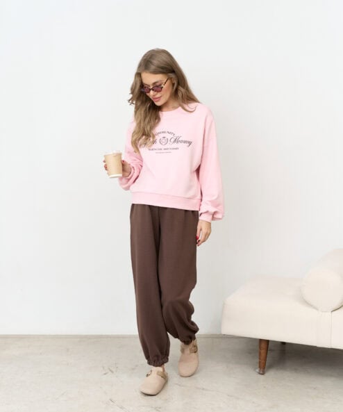 Розовый свитшот для будущих и кормящих мам Stylish Mommy — изображение 5