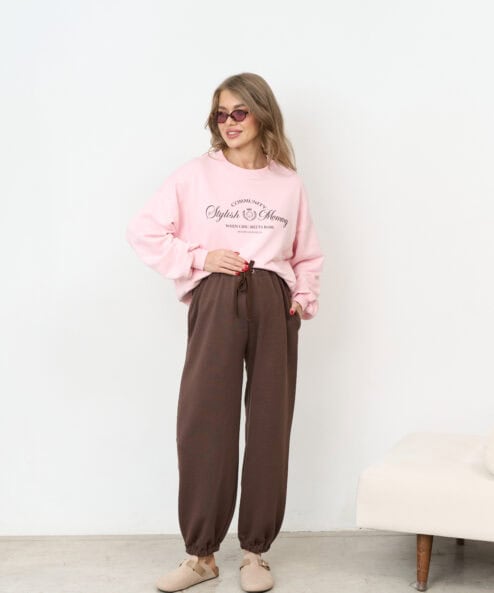 Розовый свитшот для будущих и кормящих мам Stylish Mommy — изображение 3