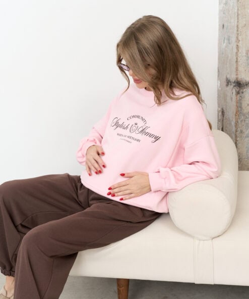 Розовый свитшот для будущих и кормящих мам Stylish Mommy — изображение 8
