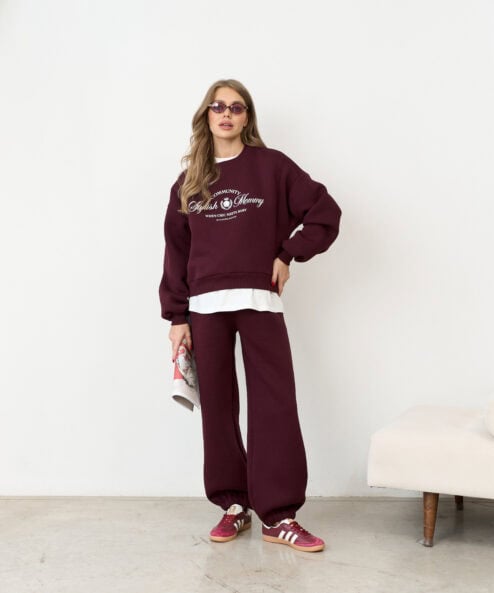 Сливовый теплый свитшот для будущих и кормящих мам Stylish Mommy — изображение 5