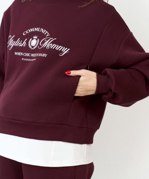Alternative view of Сливовый теплый свитшот для будущих и кормящих мам Stylish Mommy