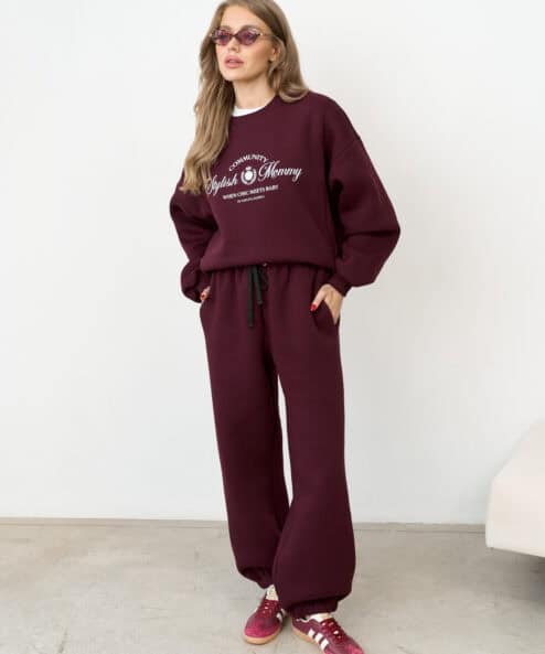 Сливовые теплые брюки для будущих и кормящих мам Trix Warm — изображение 4