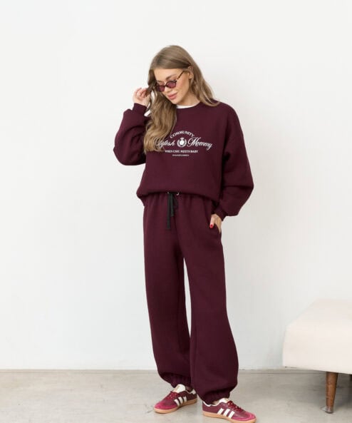 Сливовый теплый свитшот для будущих и кормящих мам Stylish Mommy — изображение 9