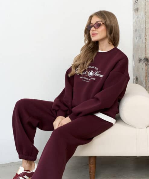 Сливовый теплый свитшот для будущих и кормящих мам Stylish Mommy — изображение 4