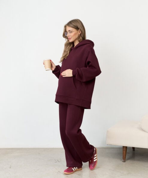 Сливовые теплые брюки для будущих мам Flex Warm — изображение 4