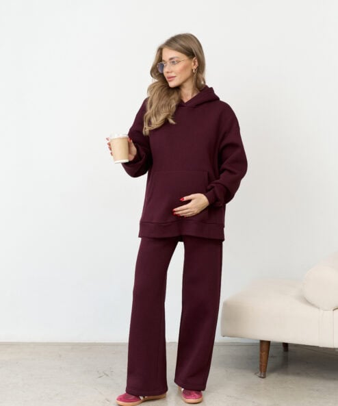 Сливовые теплые брюки для будущих мам Flex Warm — изображение 10