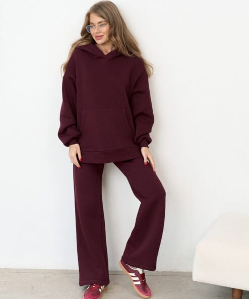 Сливовые теплые брюки для будущих мам Flex Warm