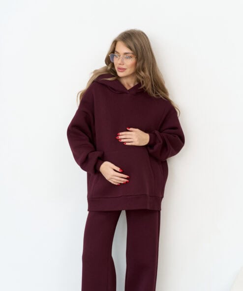 Сливовое теплое худи для будущих и кормящих мам Juna Warm Сливовое теплое худи для будущих и кормящих мам Juna Warm — изображение 9