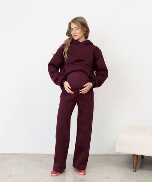 Сливовые теплые брюки для будущих мам Flex Warm — изображение 9