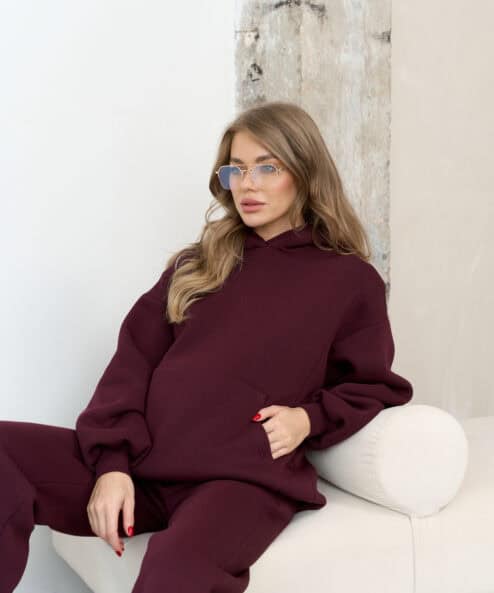 Сливовое теплое худи для будущих и кормящих мам Juna Warm Сливовое теплое худи для будущих и кормящих мам Juna Warm — изображение 4