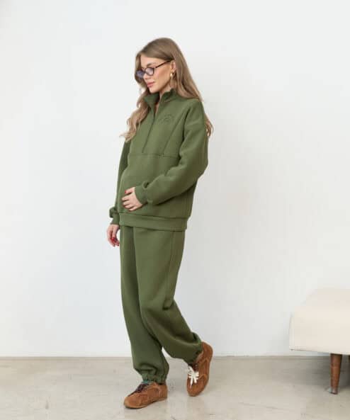 Теплые брюки в цвете хаки для будущих и кормящих мам Trix Warm — изображение 5