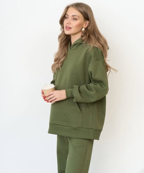 Теплое худи в цвете хаки для будущих и кормящих мам Juna Warm — изображение 3