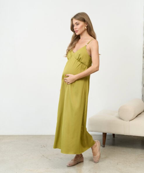 Оливковое платье для будущих и кормящих мам Karmen NEW — изображение 4