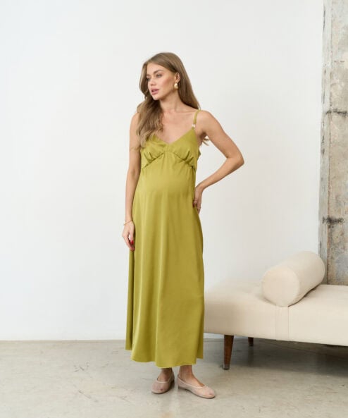 Оливковое платье для будущих и кормящих мам Karmen NEW — изображение 7