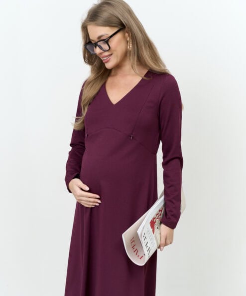 Сливовое платье для будущих и кормящих мам Azalia — изображение 4