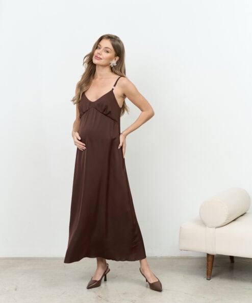 Шоколадное платье для будущих и кормящих мам Karmen NEW — изображение 6