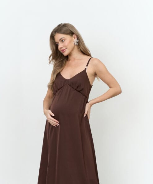 Шоколадное платье для будущих и кормящих мам Karmen NEW — изображение 4