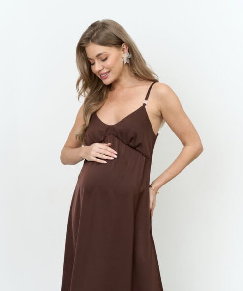Шоколадное платье для будущих и кормящих мам Karmen NEW — изображение 8