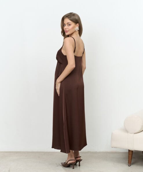 Шоколадное платье для будущих и кормящих мам Karmen NEW — изображение 11