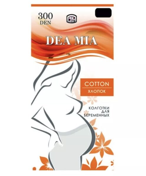 Черные хлопковые колготки для беременных Dea Mia 300 den