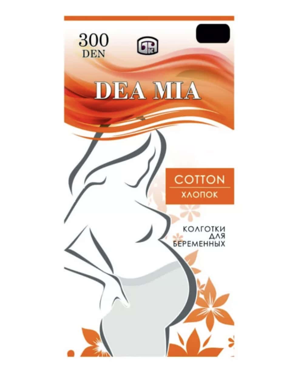 Черные хлопковые колготки для беременных Dea Mia 300 den Черные хлопковые колготки для беременных Dea Mia 300 den