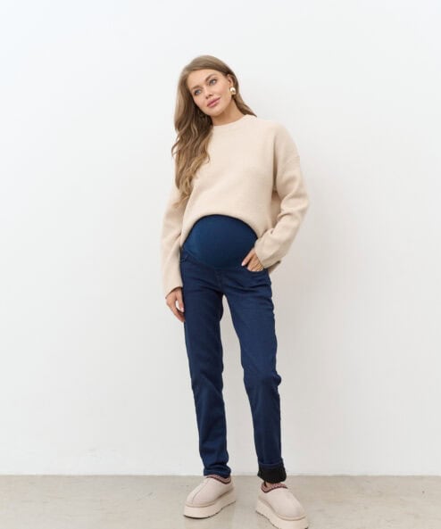 Синие теплые джинсы moms для будущих мам Desire Warm Синие теплые джинсы moms для будущих мам Desire Warm — изображение 5