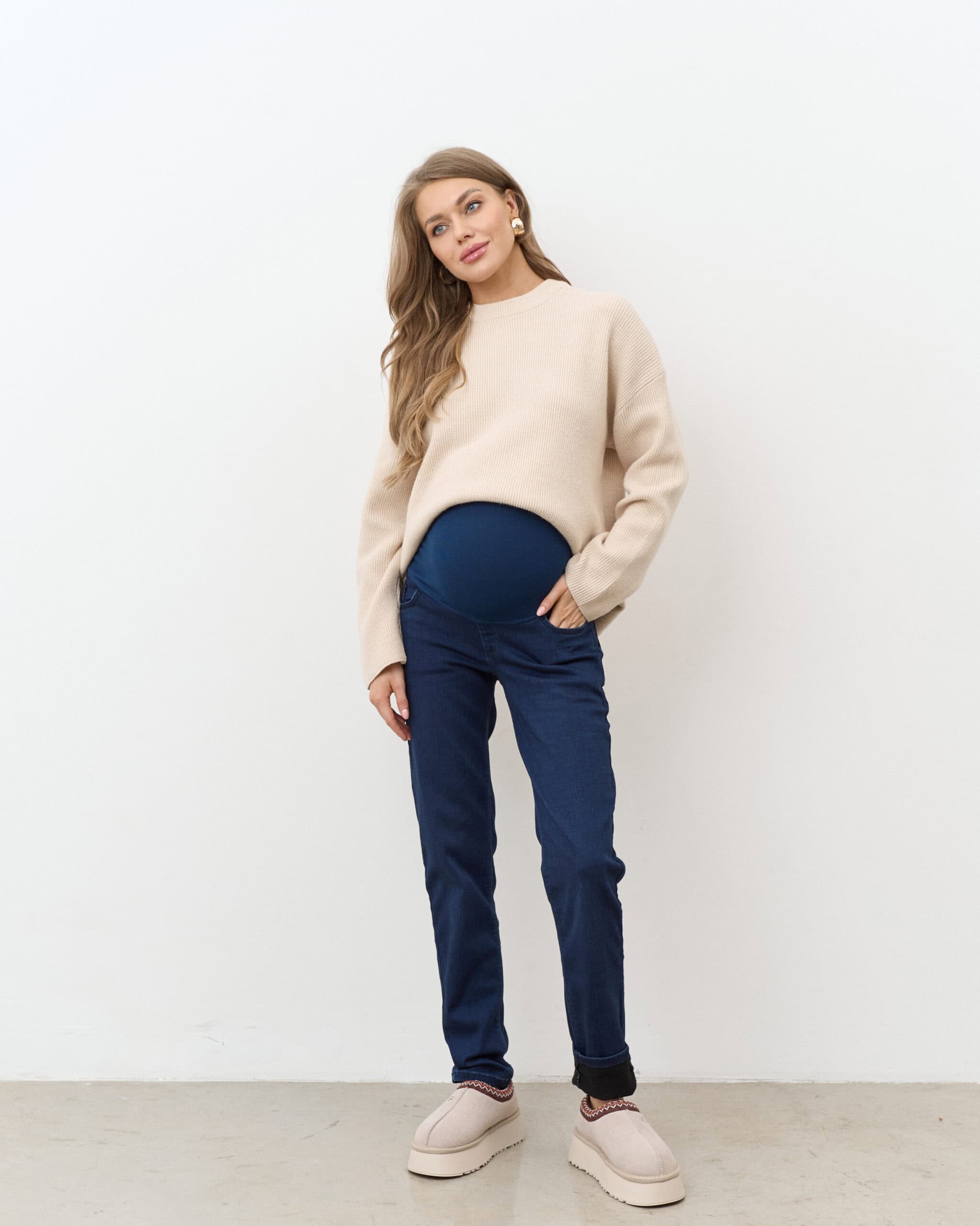 Синие теплые джинсы moms для будущих мам Desire Warm Синие теплые джинсы moms для будущих мам Desire Warm — изображение 5