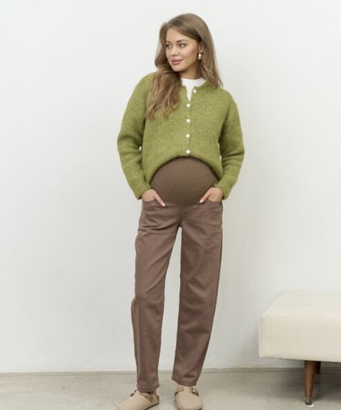 Коричневые джинсы moms для будущих мам Desire