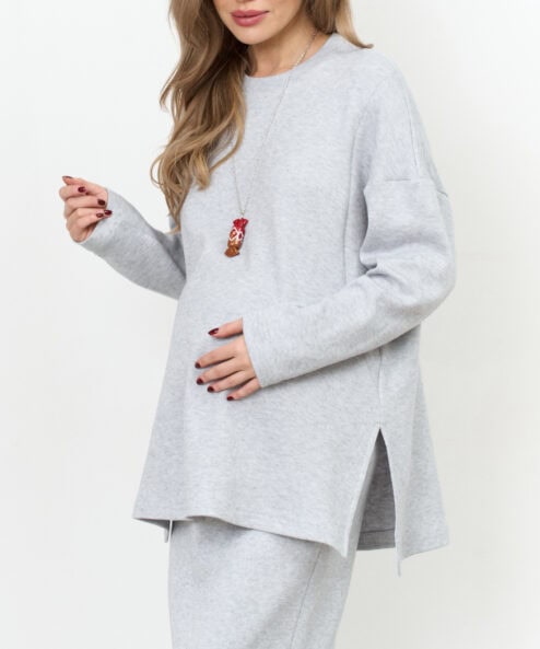 Серо-голубой теплый джемпер Trendy на невысокий рост — изображение 6