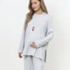 Серо-голубой теплый джемпер Trendy на невысокий рост