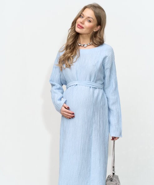 Голубое платье для будущих и кормящих мам Teona — изображение 6