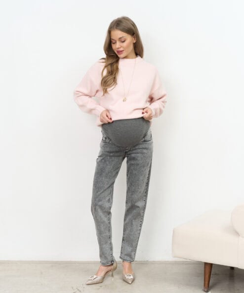 Серые телые джинсы moms для будущих мам Desire Warm — изображение 5